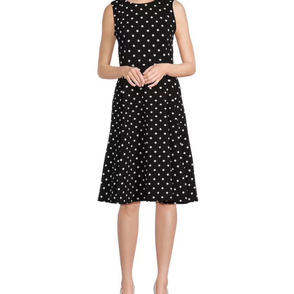 Black and White Polka Dot A-line dress (size 14)  NWOT